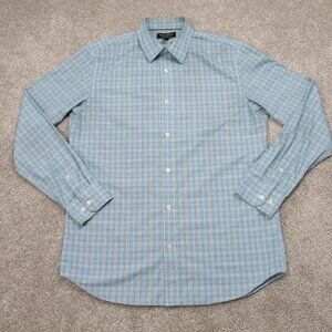 Banana Republic Shirt Mens Medium Blue/White Non-Iron Standard Fit L/S Button Up